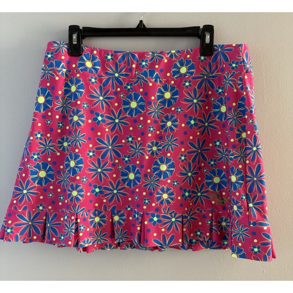 Tzu Tzu Skort Size XL Pink Floral Samba Drivin Me Daisy Golf Pickleball UPF50